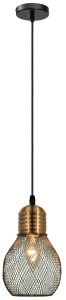 Edison lampa wisząca 1-punktowa czarna/miedź 1998/1 BL CO