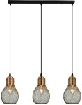 Edison lampa wisząca 3-punktowa czarna/miedź 1998/3 BL CO