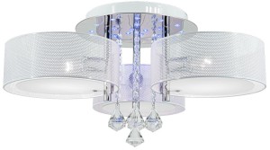 Antila E27 + 22LED lampa sufitowa (z pilotem) 3-punktowa chrom/ biała siatka DRS8006/3 WH NET