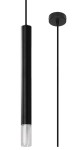 Lampa wisząca Wezyr 1-punktowa w kolorze czarnym, o cylindrycznym kształcie z przezroczystym kloszem u dołu. Zawieszona na cienkim kablu, z okrągłym mocowaniem sufitowym. Prosty, nowoczesny design, idealna do minimalistycznych wnętrz.