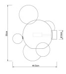 Złoty kinkiet LED Capri 1-punktowy, o okrągłym kształcie, z wymiarami 56 cm wysokości i 44,5 cm szerokości. Posiada jeden punkt świetlny oraz dekoracyjne okrągłe elementy. Idealny do nowoczesnych wnętrz.