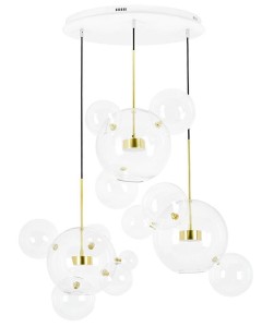Capri Disc LED lampa wisząca 3-punktowa złota MSE1501100540