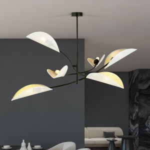 Lotus lampa sufitowa 6-punktowa biała/złota 1107/6