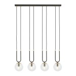Glam lampa wisząca 4-punktowa czarna/transparentna 1114/4