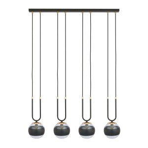 Glam lampa wisząca 4-punktowa czarna/stripe 1113/4