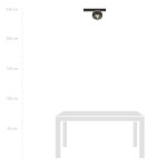 Czarna lampa sufitowa 1-punktowa Fit z metalowym kloszem i prostokątnym wspornikiem. Produkt zamontowany na suficie, w wizualizacji obok stołu. Prosty design, idealna do nowoczesnych wnętrz.