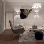 Lampa wisząca Abu Dhabi, 6-punktowa, w chromowanym wykończeniu, zawieszona nad strefą wypoczynkową. Prosty, okrągły klosz z sześcioma żarówkami, idealna do nowoczesnych wnętrz. W tle widoczna elegancka aranżacja salonu z kanapą i stolikiem.