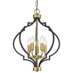 Lampa wisząca Nashville 5-punktowa, z metalowym stelażem w kolorze czarnym i złotym, z pięcioma źródłami światła o kształcie łezki. Kształt lampy jest dekoracyjny, z wyraźnymi, zaokrąglonymi krawędziami.