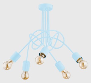 Tango lampa wisząca 5-punktowa niebieska 28485