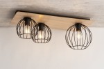 Cyber Prostokąt lampa sufitowa 3-punktowa czarna/dąb 32359