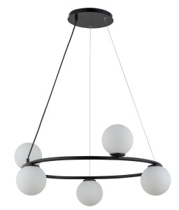 Gama Koło lampa wisząca 5-punktowa czarna 33383