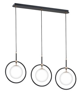 Akira lampa wisząca 3-punktowa czarna/złota 62207