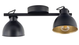 Mars lampa sufitowa (spot) 2-punktowy czarna/złota 32268