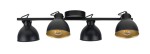 Mars lampa sufitowa (spot) 4-punktowy czarna/złota 32272