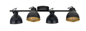 Mars lampa sufitowa (spot) 4-punktowy czarna/złota 32272