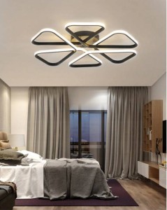 Trójkąty LED 72W lampa sufitowa (z pilotem) czarna