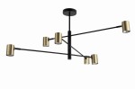 Snow lampa wisząca 6-punktowa czarna/złota LP-731/6P GD