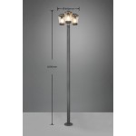 Lampa ogrodowa stojąca Cavado H220 w kolorze antracytowym, 3-punktowa, o wysokości 2000 mm i średnicy 446 mm. Wysoka, smukła konstrukcja z przezroczystymi kloszami, umieszczona na solidnej podstawie, idealna do oświetlenia przestrzeni zewnętrznych.
