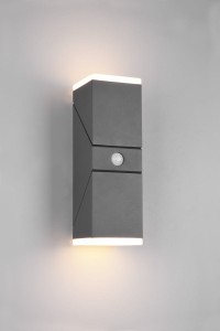 Hador LED kinkiet zewnętrzny 2-punktowy z czujnikiem ruchu antracyt DL242270669