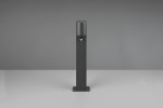 Lampa stojąca ogrodowa Roya H50 w kolorze antracytowym, 1-punktowa, z czujnikiem ruchu. Prosta, prostokątna konstrukcja z widocznym czujnikiem na frontowej stronie. Ujęcie frontalne, produkt stoi na płaskiej powierzchni.