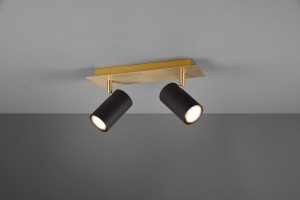 Marley lampa sufitowa (spot) 2-punktowa czarna/złota 802400280