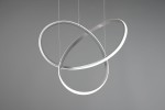 Lampa wisząca Course LED 4000K w kolorze niklowym, zbudowana z trzech okrągłych pierścieni, zawieszona na cienkich linkach. Wykończenie matowe, minimalistyczny design, idealna do nowoczesnych wnętrz.