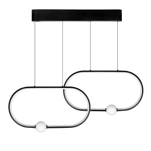 Ovo LED 48W lampa wisząca 2-punktowa czarna
