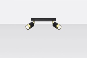 Nero lampa sufitowa (spot) 2-punktowa czarna/złota SL.1070