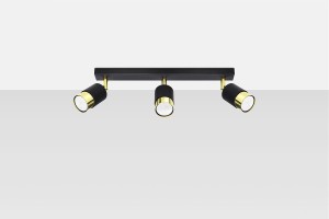 Nero lampa sufitowa (spot) 3-punktowa czarna/złota SL.1071