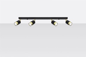 Nero lampa sufitowa (spot) 4-punktowa czarna/złota SL.1072