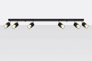 Nero lampa sufitowa (spot) 6-punktowa czarna/złota SL.1073