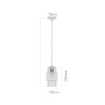 Lampa wisząca Miele D13, jednopunktowa, w kolorze czarnym i złotym. Prosta konstrukcja, kwadratowy klosz o wymiarach 130 mm x 230 mm, z metalowym elementem zawieszającym o długości 75 mm. Idealna do nowoczesnych wnętrz.
