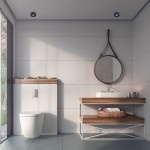 Czarna oprawa do zabudowy Nusa Round, umieszczona w suficie łazienki. Oświetlenie punktowe, minimalistyczny design. W tle widoczna umywalka na drewnianym blacie oraz lustro w okrągłej ramie. Jasne, nowoczesne wnętrze.