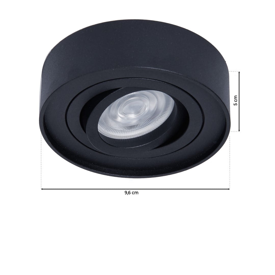 Nusa Round oprawa do zabudowy 1-punktowa w kolorze czarnym. Okrągły kształt, średnica 9,6 cm, wysokość 5 cm. Wewnętrzna część z przezroczystym kloszem, montaż sufitowy. Idealna do nowoczesnych aranżacji wnętrz.