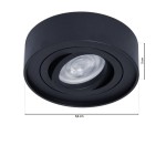 Nusa Round oprawa do zabudowy 1-punktowa w kolorze czarnym. Okrągły kształt, średnica 9,6 cm, wysokość 5 cm. Wewnętrzna część z przezroczystym kloszem, montaż sufitowy. Idealna do nowoczesnych aranżacji wnętrz.