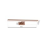 Kinkiet Shine LED IP44 w kolorze różowego złota, o wymiarach 60 cm długości, 4 cm szerokości i 11,5 cm wysokości. Prosty, prostokątny kształt z zamontowanym źródłem światła LED. Idealny do nowoczesnych wnętrz.