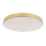 Plafon Maya LED D33 w kolorze złotym, o okrągłym kształcie, z białą, gładką powierzchnią. Zainstalowany na suficie, prezentuje minimalistyczny design. Wbudowana lampa LED o mocy 15W i temperaturze barwowej 4000K, idealna do oświetlenia wnętrz.