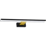 Kinkiet Shine LED IP44 w kolorze czarnym i złotym, o wymiarach L60 cm i mocy 13,8W. Posiada prostokątną, płaską formę oraz dekoracyjną złotą wstawkę, montowany na ścianie. Oświetlenie w nowoczesnym stylu, idealne do wnętrz.