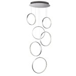 Rings LED lampa wisząca 6-punktowa chrom 3166-6CC