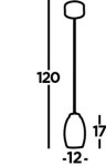 Lampa wisząca Cyclone LED 1-punktowa w chromowanym wykończeniu. Długość całkowita 120 cm, średnica podstawy 12 cm, długość klosza 17 cm. Prosty, nowoczesny design idealny do różnych wnętrz.