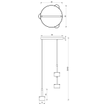 Czarna i srebrna lampa wisząca Arena 3-punktowa MLP7786, z okrągłym metalowym stelażem i dwoma zwisającymi punktami świetlnymi. Wymiary: średnica 30 cm, wysokość 50-90 cm, każdy punkt 8 cm x 16 cm. Idealna do nowoczesnych wnętrz.