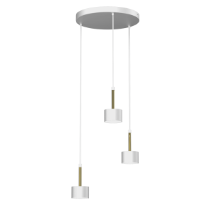 Arena lampa wisząca 3-punktowa biała/złota MLP7756