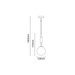 Lampa wisząca Ero I Nero A, 1-punktowa, z okrągłym kloszem o średnicy 120 mm, zawieszona na przewodzie o długości 1800 mm. Wysokość mocowania: 310 mm. Prosta konstrukcja idealna do nowoczesnych wnętrz.