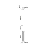 Lampa wisząca Fiatto I Nero, czarna, 1-punktowa. Prosta konstrukcja z cylindrycznym kloszem o średnicy 85 mm i długości 420 mm. Całkowita wysokość wynosi 1200 mm. Wisi na cienkim, stalowym przewodzie. Idealna do nowoczesnych wnętrz.