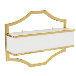 Kinkiet Gerdo Parette Gold w złotej oprawie z białym, teksturowanym kloszem. Montowany na ścianie, o eleganckim kształcie z zaokrąglonymi krawędziami. Widoczny element mocujący na górze. Idealny do nowoczesnych wnętrz.