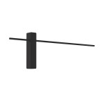 Kinkiet Bene Parette Nero 60 LED w kolorze czarnym, o prostokątnej podstawie i poziomej, cienkiej belce. Produkt zamontowany na ścianie, prezentujący minimalistyczny design. Tło białe, co podkreśla elegancki wygląd lampy.