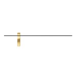 Kinkiet Bene Parette Nero/Gold z jedną żarówką, w kolorze czarnym z elementem złotym. Zawieszony poziomo, z minimalistycznym designem. Widoczny złoty detal w formie pierścienia na czarnej podstawie. Białe tło podkreśla elegancki styl lampy.