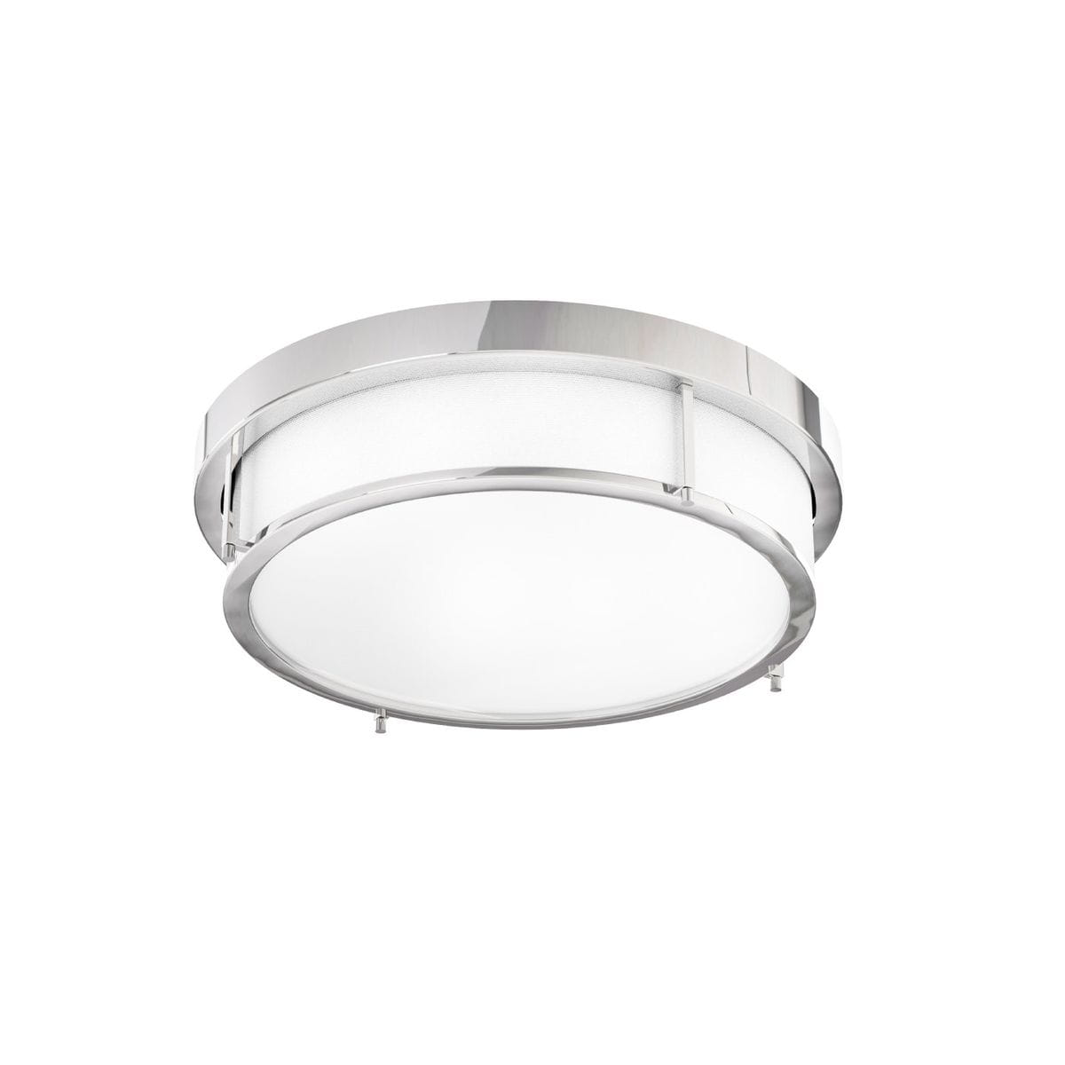 Lampa sufitowa Romi PL Cromo 40, 3-punktowa, o okrągłym kształcie. Wykonana z chromowanego metalu i matowego szkła, montowana na suficie. Widoczny błyszczący rant oraz biała, mleczna szybka. Prosty, nowoczesny design.