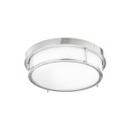 Lampa sufitowa Romi PL Cromo 40, 3-punktowa, o okrągłym kształcie. Wykonana z chromowanego metalu i matowego szkła, montowana na suficie. Widoczny błyszczący rant oraz biała, mleczna szybka. Prosty, nowoczesny design.