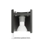 Czarna lampa sufitowa Orbis SL.0016 z aluminium o grubości 5 mm, z białym kloszem w kształcie stożka. Produkt widoczny z góry, z detalem mocowania. Idealna do oświetlenia wnętrz.
